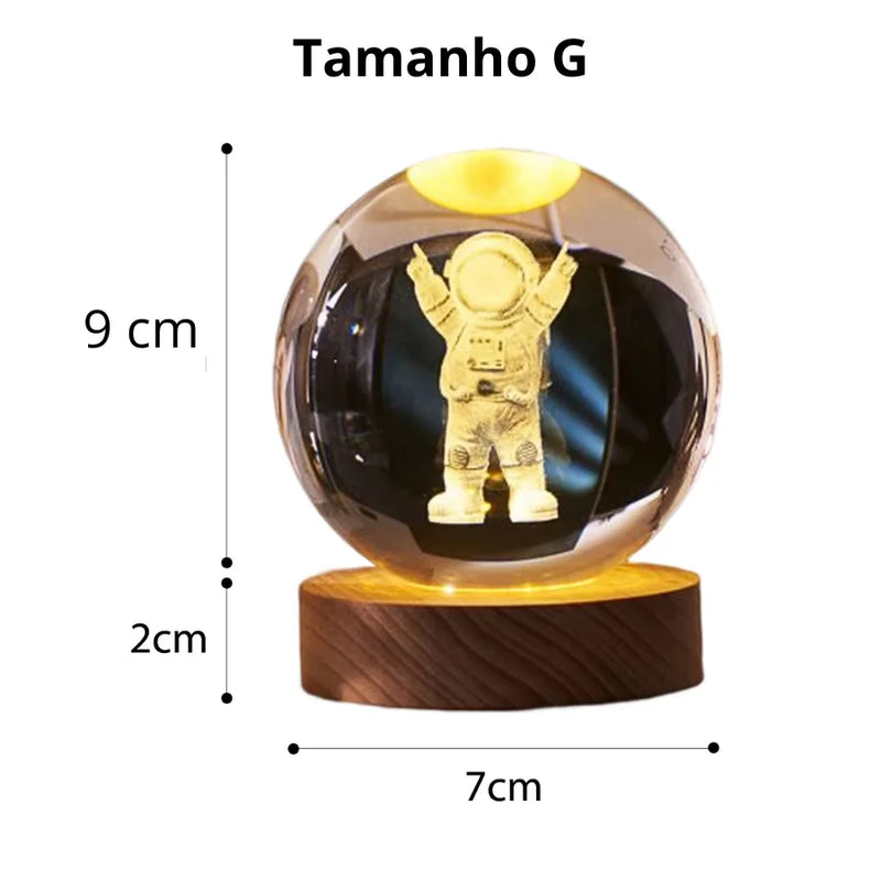 Bola De Cristal 3D C/ Led Cosmic UBS