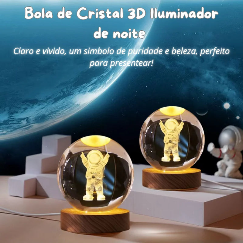 Bola De Cristal 3D C/ Led Cosmic UBS