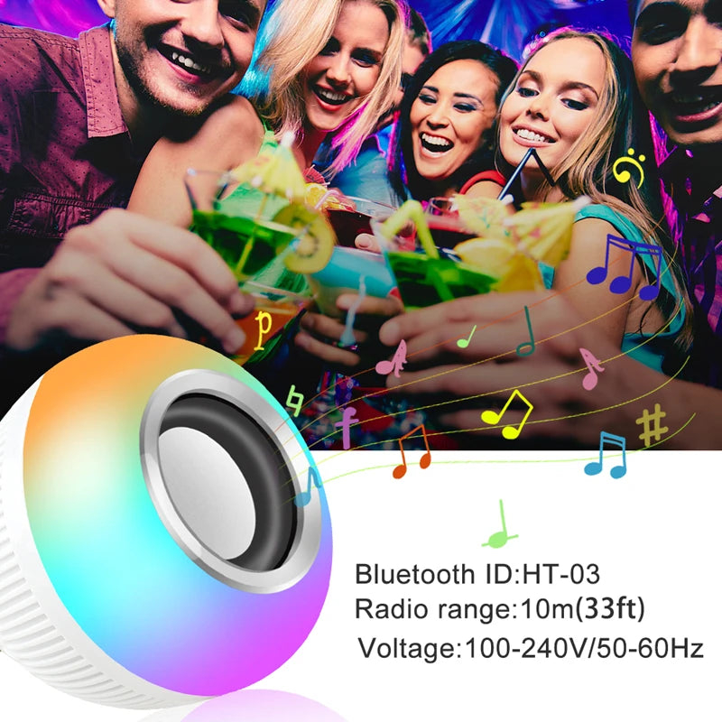 Lâmpada Led RGB Bluetooth 12W C/ Controle