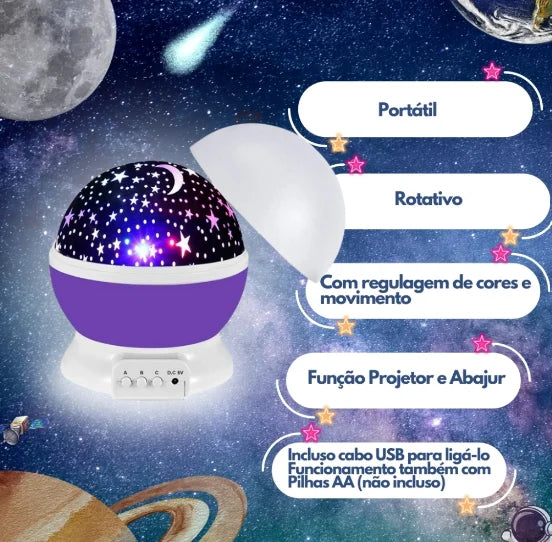 Luminária Projetora Infantil 360°