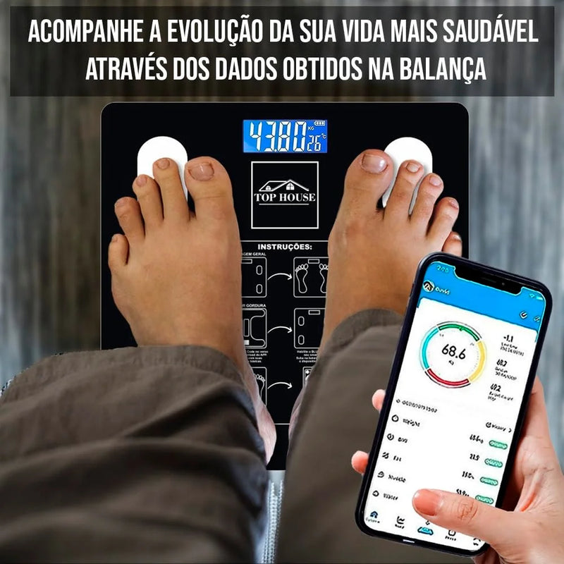 Balança Digital C/ Bioimpedância (Bluetooth e Aplicativo)