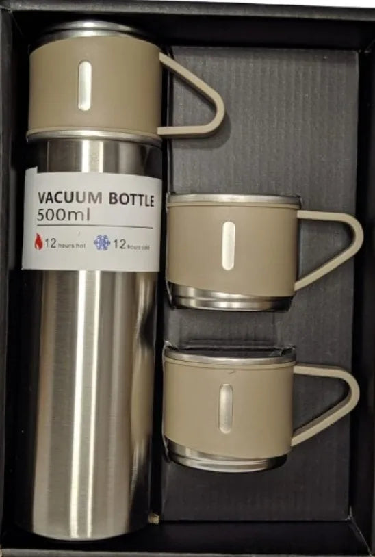 Kit Garrafa 500Ml à Vácuo C/ 2 Canecas