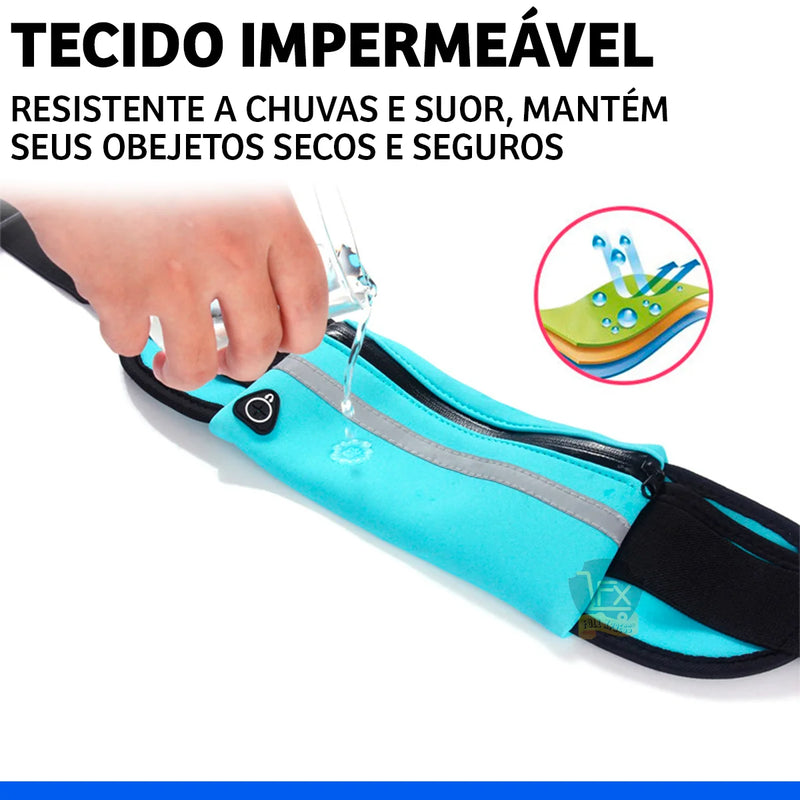 Suporte Esportivo para Cintura e Peito com Porta-Celular, Garrafa e Ferramentas, Preto, para Corrida.